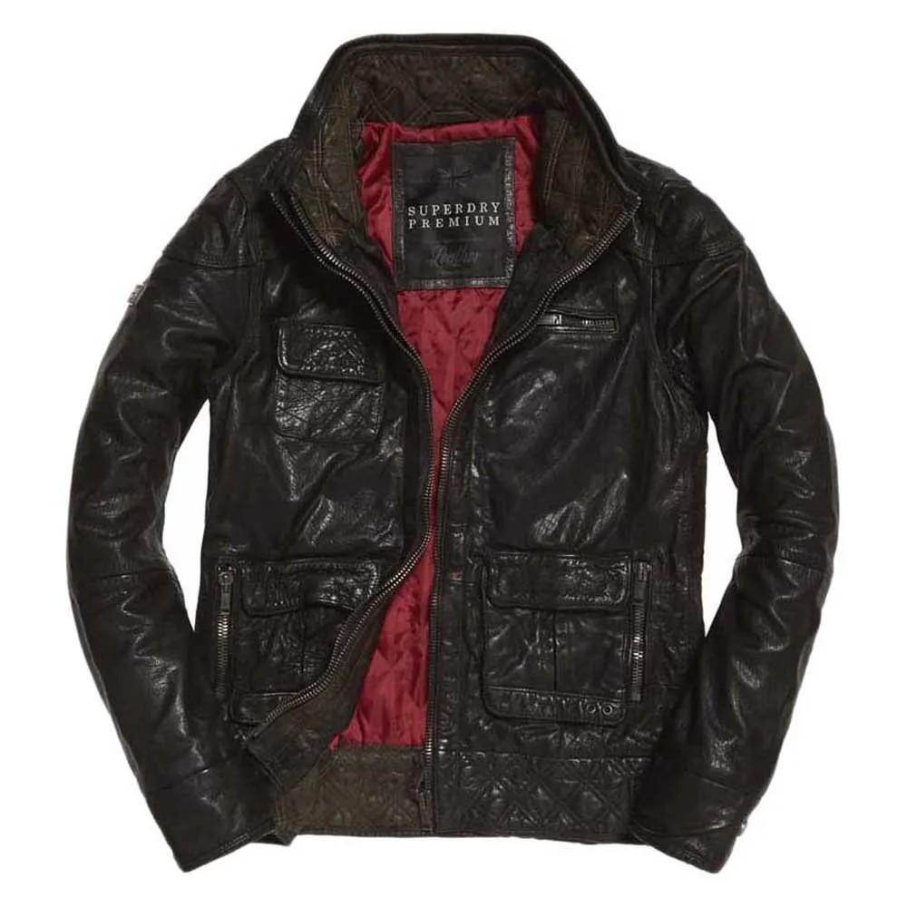 RRP £299.99 Superdry Limited Edition Tarpit Dark Brown Leather Jacket image 2
