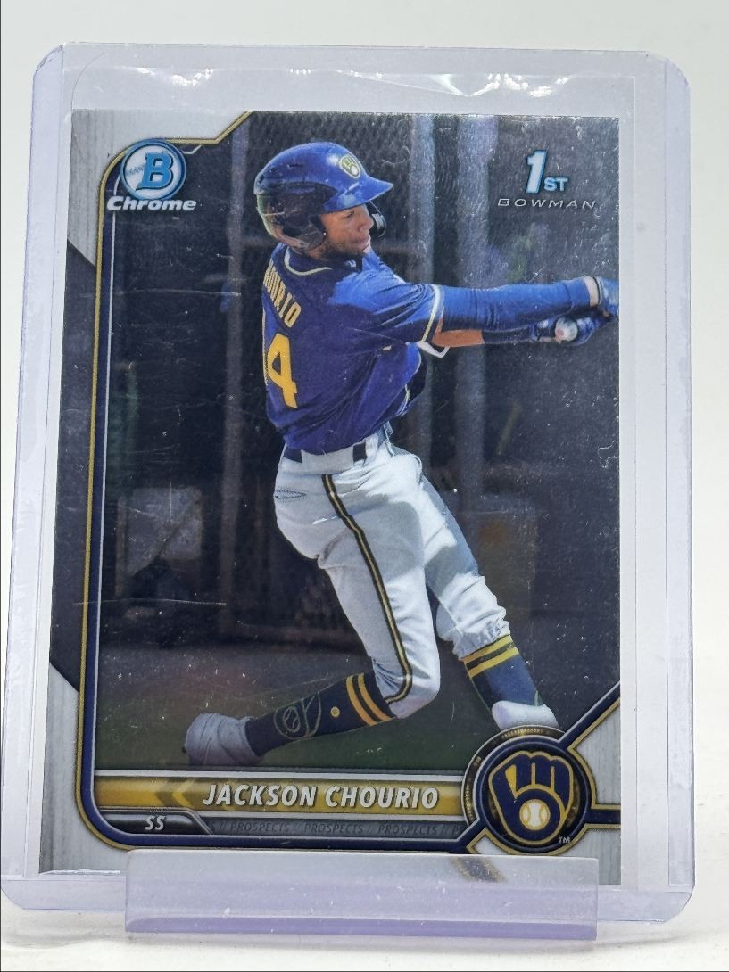 JACKSON CHOURIO 2022 BOWMAN CHROME 1ST BASEBALL BREWERS #BCP-79 Q3615
