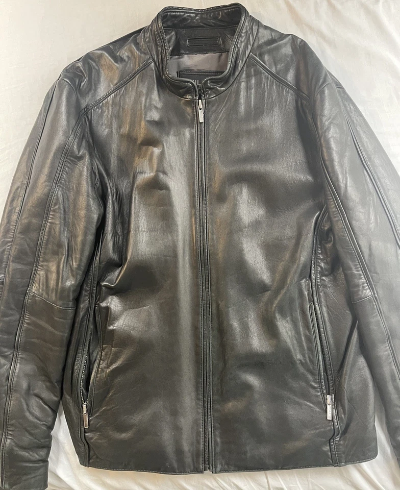 Wilsons Leather Pelle Studio Black Leather Moto Jacket Men’s L Thinsulate - Image 4 of 4