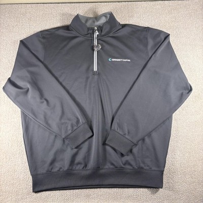 Fairway & Greene Pullover Men XL Black 1/4 Zip Long Sleeve Community Capital Top