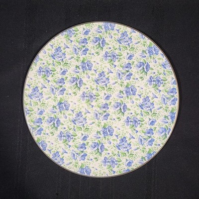Royal Tudor Ware Barker Bros. Blue Moring Glory Plate with gold trim.