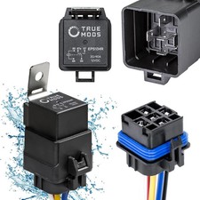 True Mods 1 Pack 5-pin 12v Bosch Style Waterproof Relay Kit Harness Socket 12