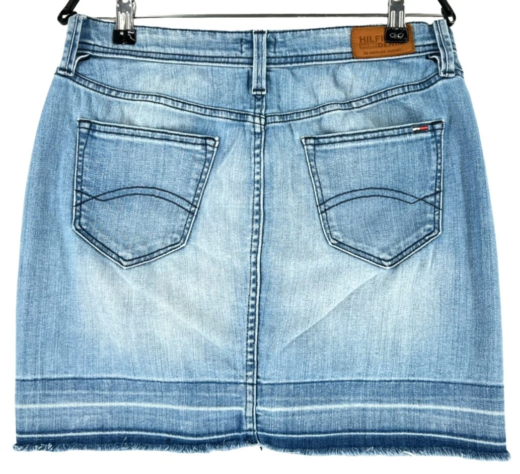 Tommy Hilfiger Naomi Falda Vaquera Mujer Talla S W30 Azul Denim