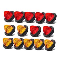 Led 2 Inch Round Beehive Marker Lights Top Roof With Grommet 7 Amber 7 Red