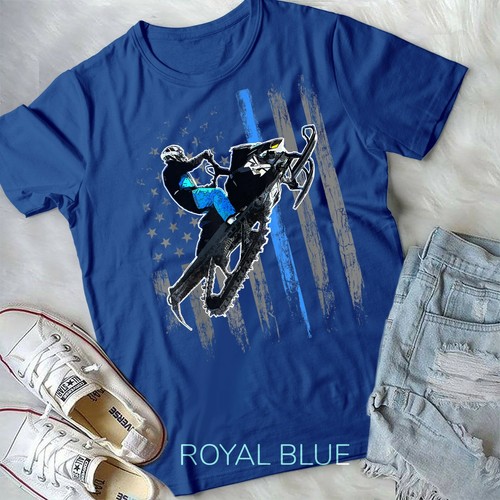 American Flag Snowmobile Shirt Men Snowmobile Riding Gift - Unisex Form T-Shirt - Picture 9 of 11