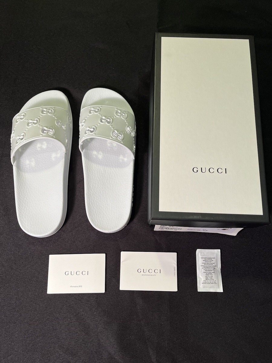 Gucci スライドサンダル 27cm (US 8) すぐ届く Gucci グッチ メンズ レザー スライド サンダル (GUCCI