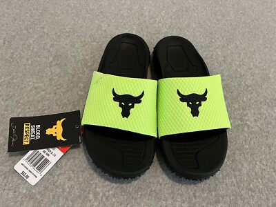 Under Armour Project Rock 2.0 Slides Sandals Green Michelin Wild Gripper Mens 8