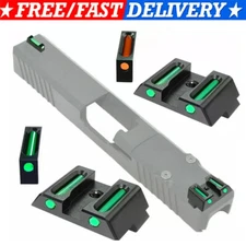 Tactical Fiber Optic Front Rear Sights for Glock 17 19 22 23 24 26 27 34 35 38
