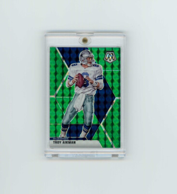 2020 Mosaic GREEN PRIZM SP REFRACTOR TROY AIKMAN (Dallas Cowboys) LEGEND QB! 