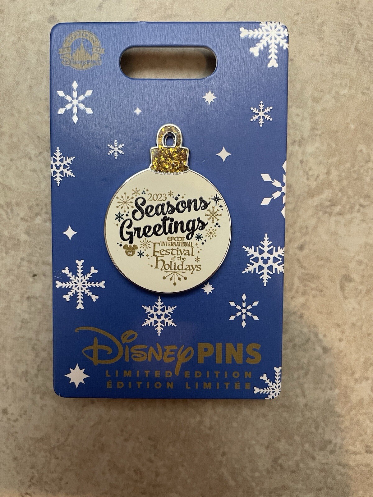 Disney Festival Of The Holidays 2023 Seasons Greetings Ornament LE Pin