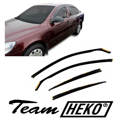 Deflettori Spessore 2.5mm Deflettori Aria L'installazione Esterna Per Skoda Fabia II Hb 2007-2015 5 Porte - 4 Pz. Anteriori E Posteriori Deflettori Oscurati Acrilico 2.5 Mm - 6