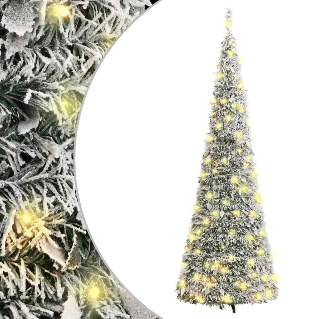 Flocked led christmas tree deals