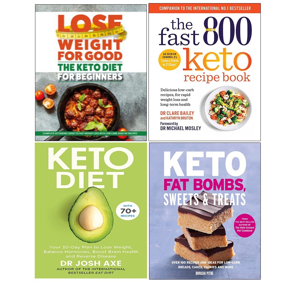Fast 800 Keto Recipe,Keto Diet for Beginners,Keto Fat Bombs,Sweets 4 Books Set