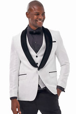 Jack Martin - Mens Floral Tuxedo Jacket Vest Unique Smoking Jacket For Men