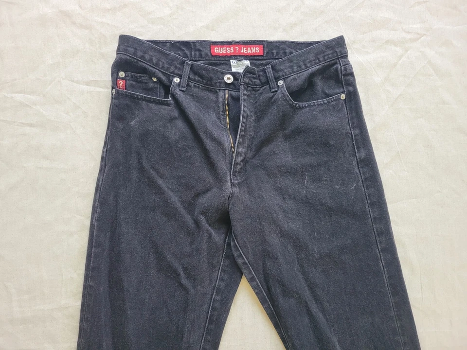 Jeans Guess vintage de algodón negro lavado pierna recta 33x34 para hombre EE. UU. Foto 2 de 4