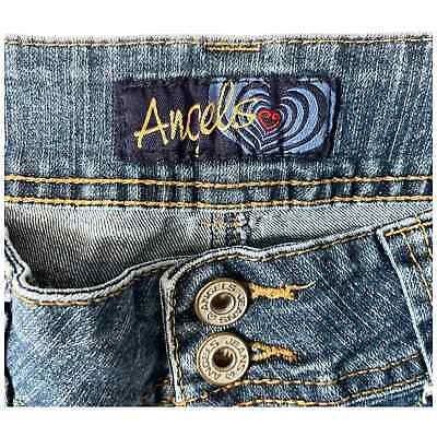 ANGELS Y2K VTG W 32 Jean Stitched Pocket Flare Bootcut Low ANGELS Y2K VTG W 32 Jean Stitched Pocket Flare Bootcut Low