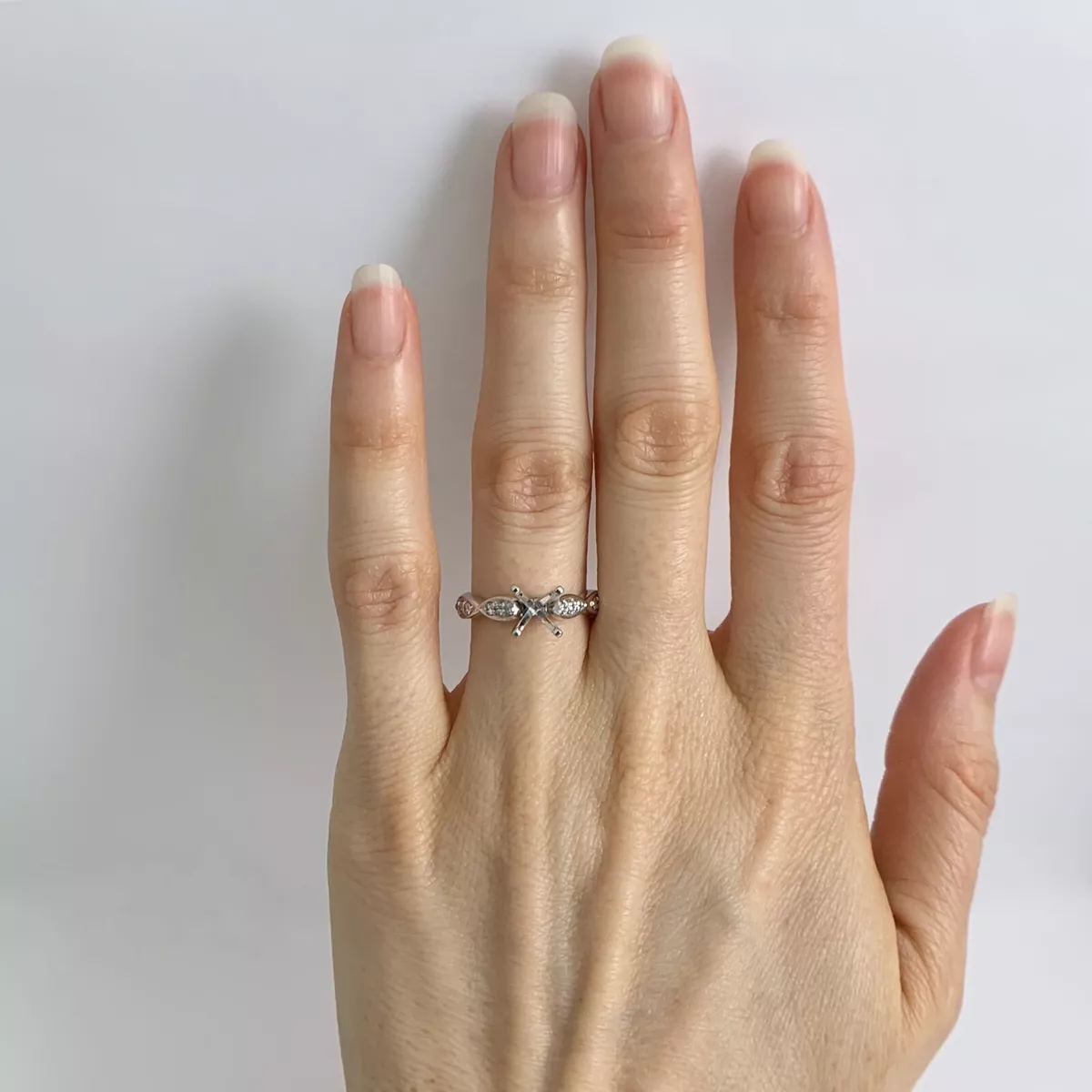 Scalloped cheap engagement ring