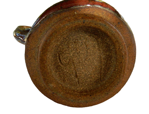 Art Pottery Signed Pitcher Stoneware Small Brown Drip Glazed Rustic Farmhouse - Picture 4 of 12