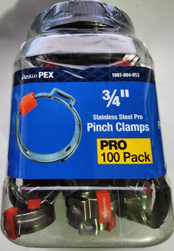 Apollo 3/4 in. Stainless Steel PEX-B Barb Pro Pinch Clamp Pro Pack (100-Pack)