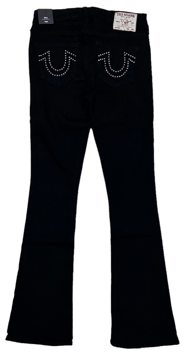 B2 USA製 TRUE RELIGION Gパン レディース 24 True Religion Women's Becca Crystal Studs Bootcut Stretch