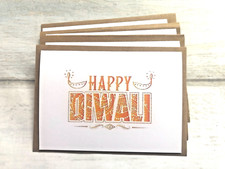 Happy Diwali Greeting Cards Pack of 4 Blank Inside Size A6