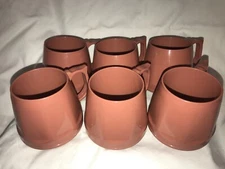 Dinex Cups Mugs Set Of 7 MAUVE Heritage Stackable Camping Travel No 4200
