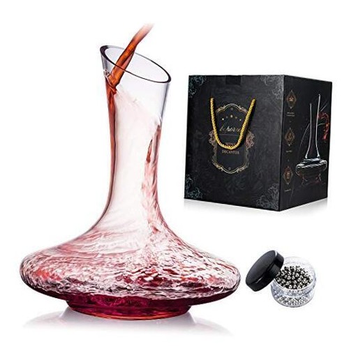 Wine Decanter,Red Wine Carafe,Wine Aerator,100% Hand Blown Lead-free 1200ML