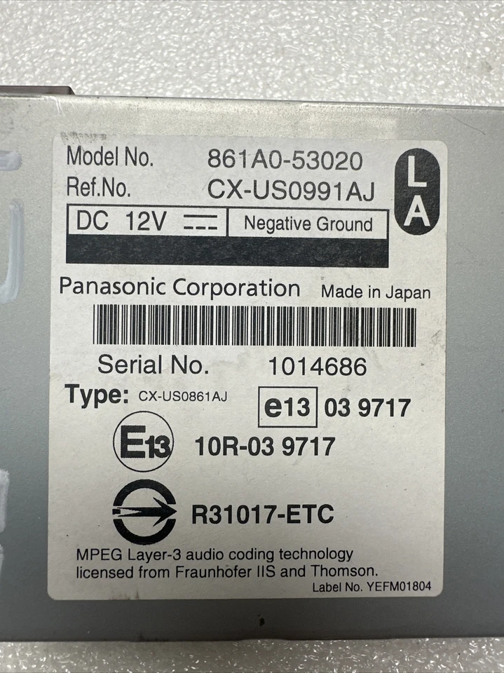 Módulo de interfaz multimedia Lexus IS250 IS350 2007-2012 OEM 861A0-53020 Foto 2 de 4