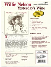 WILLIE NELSON Rare VINTAGE 2003 PROMO TRADE AD Poster for Yesterday’s CD MINT