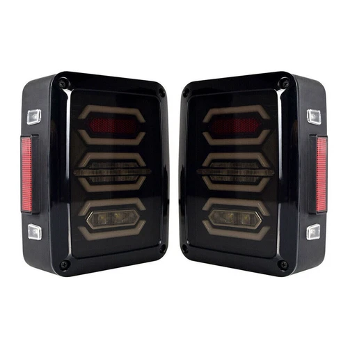 For Jeep Wrangler JKU JK Smoked Avenger 07-18 LED Tail Light W/Turn Signal X2 - Picture 4 of 12