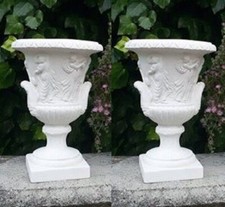 VASO CALICE ORCIO COPPIA DI VASI PER PIANTE DA GIARDINO ESTERNO IN CEMENTO MARMO
