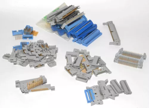 70+ NEW RIBBON CABLE CONNECTOR ASSORTMENT SOLDER IDC W/W 90 DEG STRAIGHT