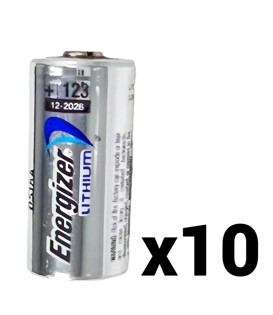 10 TEN ENERGIZER LITHIUM CR123A CR123 123A 3V BATTERY BRAND NEW EXP