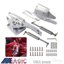 Billet Hood Hinge Kit Left And Right Side For Ford Mustang 1964-1966 Silver