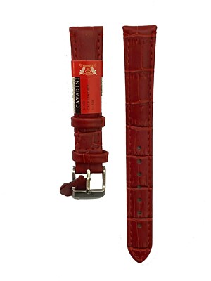 Bracelet Montre Cuir Véritable Imitation Crocodile Rouge Bordeaux - Largeur 14mm - Neuf Sans étiquette