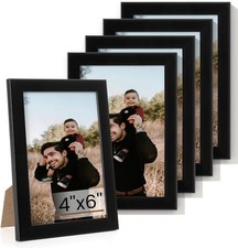 4x6 Picture Frame Set of 5,Black 4x6 Photo Frames Display 4"x6" Pictures,Picture