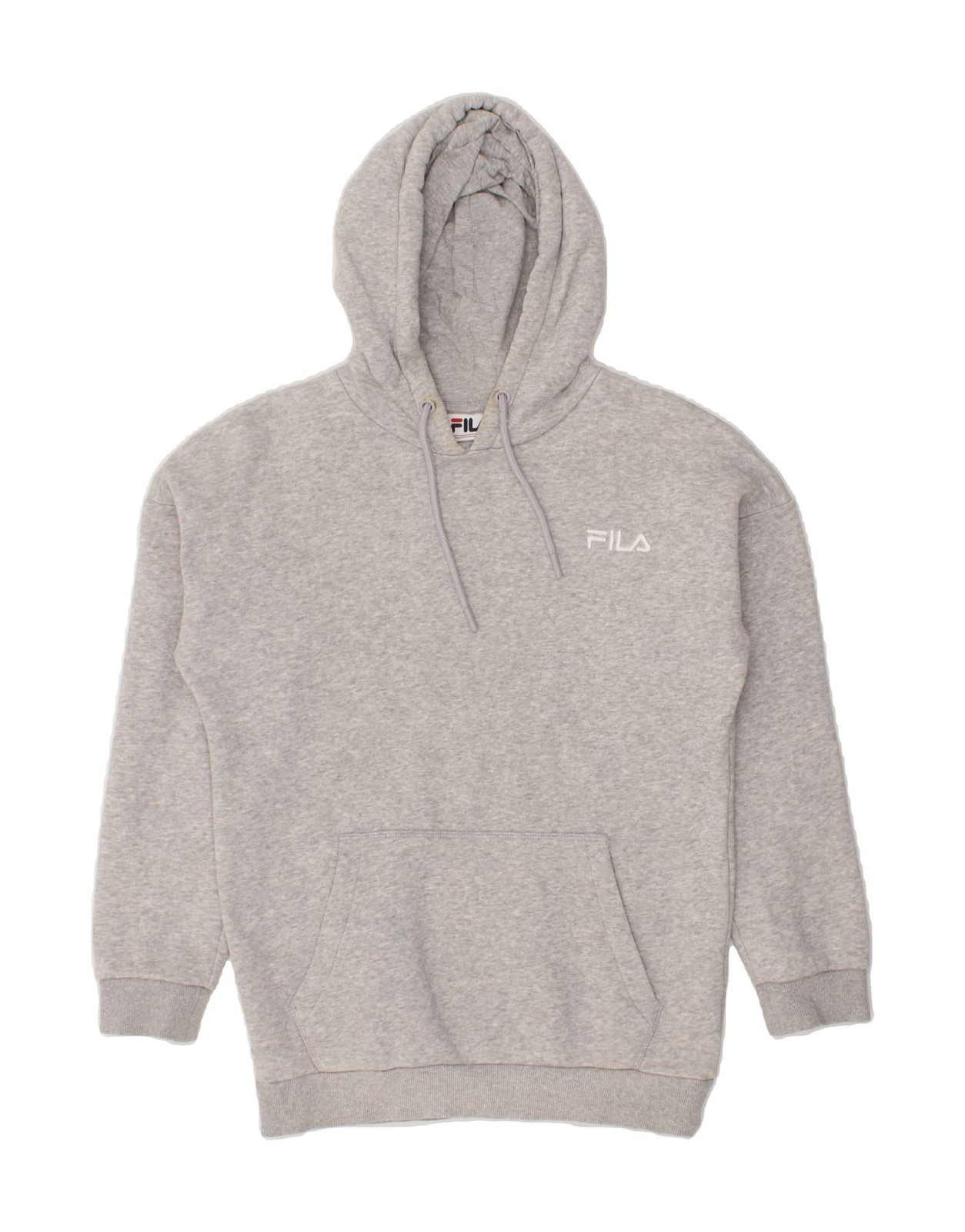FILA maglione donna lungo oversize con cappuccio UK 2 2XS grigio cotone DI02
