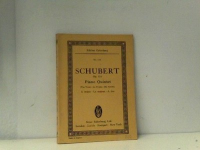 Edition Eulenberg: Piano Quintett AQ-Dur No. 114 Schubert: