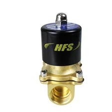 HFS(R) 110V Ac 3/4" Electric Solenoid Valve Water Air Gas, Fuels N/C - Brass