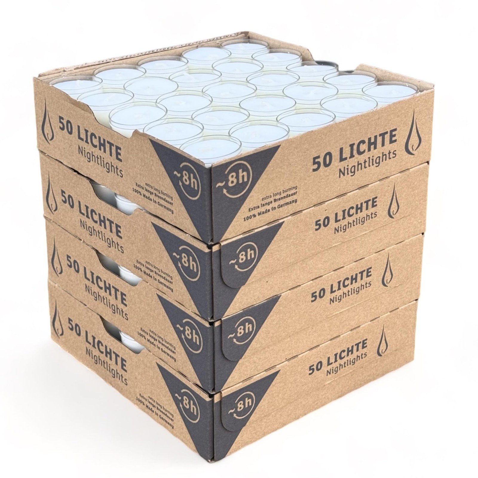 Horeca Candles - 200 Lumini Tealight Candele Bianche - Durata 8 ore - Inodore, N