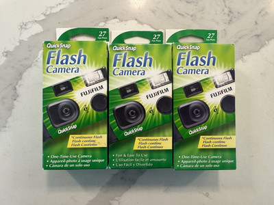 Fujifilm Quicksnap Flash Camera *3 pack* Single Use *27 exp* 35mm 400 Speed Film