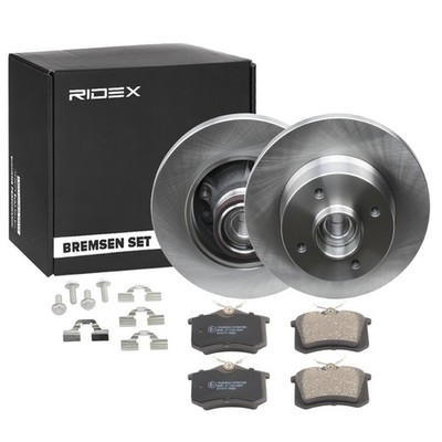 RIDEX Bremsenset Hinten Bremsscheiben Beläge Satz passend für PEUGEOT 307 (3A/C)