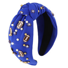 Football Headband for Women Crystal Jeweled Knotted Headband Fashion Headbands
