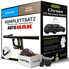 Für CITROEN C5 Aircross Hybrid Typ A Anhängerkupplung abn. +eSatz 13pol uni. 20-