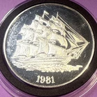 1 oz Double‑Date 1981 Tall Ship Obverse/1980 Lion Reverse .999 Fine Silver