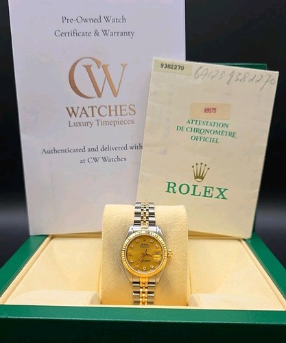 Rolex Datejust Champagne Diamond Dial Watch ( With Original Papers) Stunning!