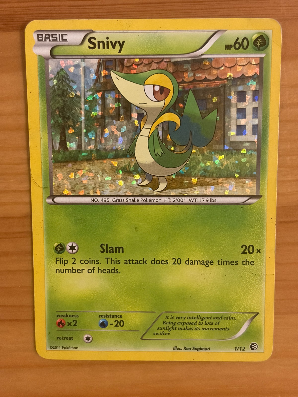 Snivy 1/12 Confetti Holo HP - McDonald's Collection 2011 - Pokemon TCG
