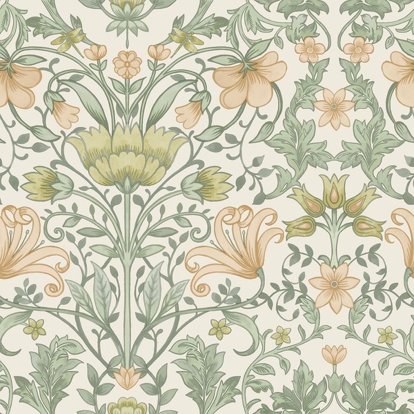 Holden Vintage Floral Tapete BläTterweg Blumen Ranken - Creme & Ocker 13392-image