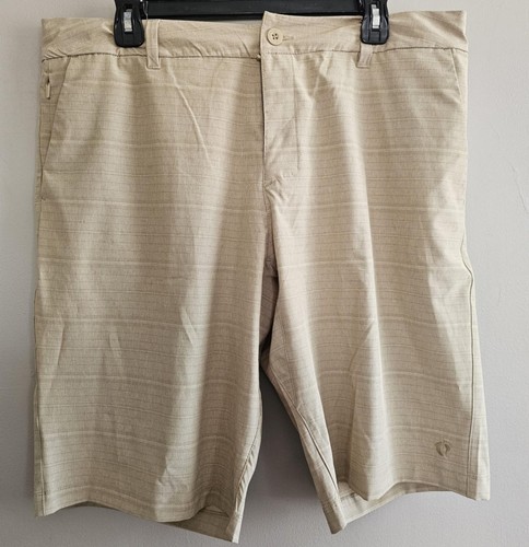 Neu mit Etikett Hang Ten leichte schnelltrocknende Hybridshorts für Herren hellbraun Größe 36