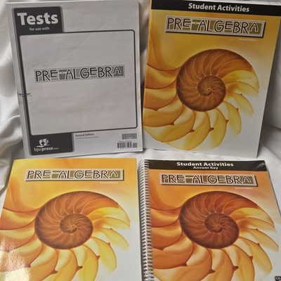 BJU Pre Algebra Student Text Student Activities Answer Key 2nd Ed